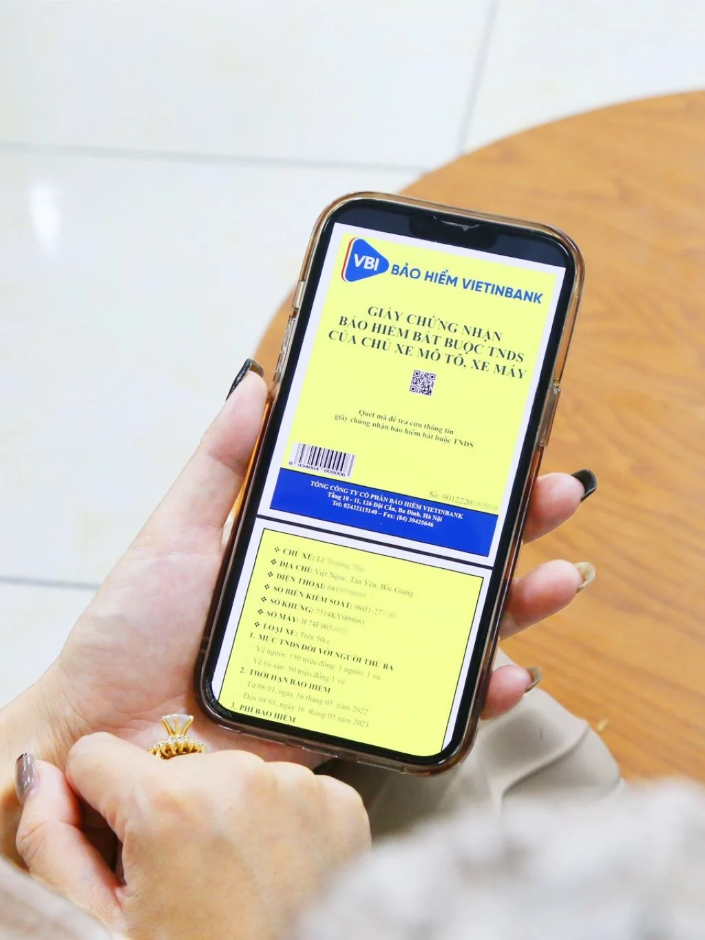 Tra cứu bảo hiểm xe máy bằng quét mã QR code